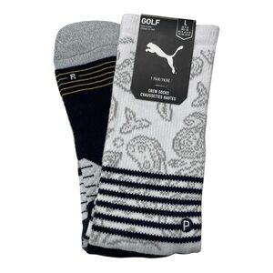 Puma Tech Navy Blazer White Crew Golf Socks Large 9-13 NWT